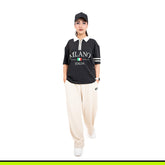 GalliWear District Polo in black French Terry with zip – front view