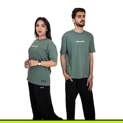 GalliWear Matcha Flow oversized French Terry t-shirt – front view