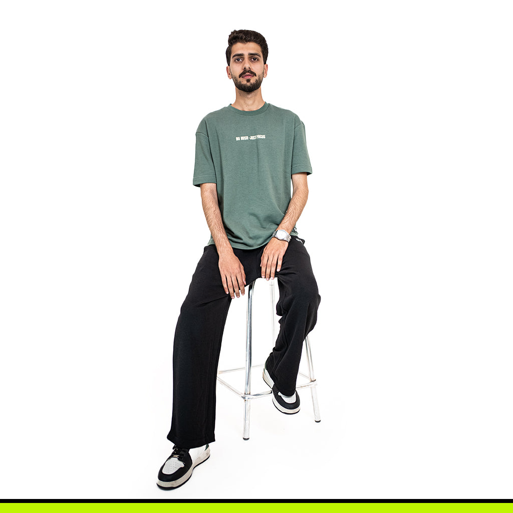 GalliWear Matcha Flow oversized French Terry t-shirt – back view