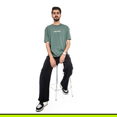 GalliWear Matcha Flow oversized French Terry t-shirt – back view