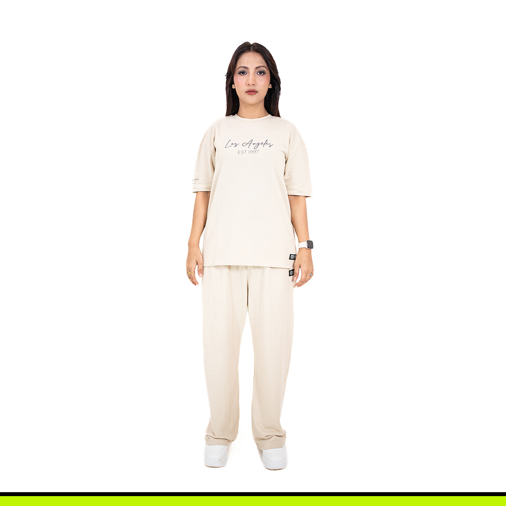 GalliWear Ecru Noir two-piece set styled on model