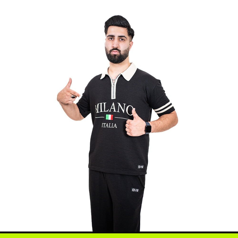GalliWear Shadowline Noir two-piece set styled on model