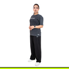 GalliWear Baghawat Noir black French Terry co-ord set – back view